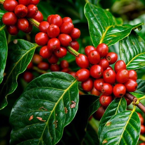 Ripe coffee cherries